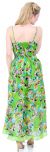 Spaghetti Strapped Butterfly Print Summer Dress in Lime back